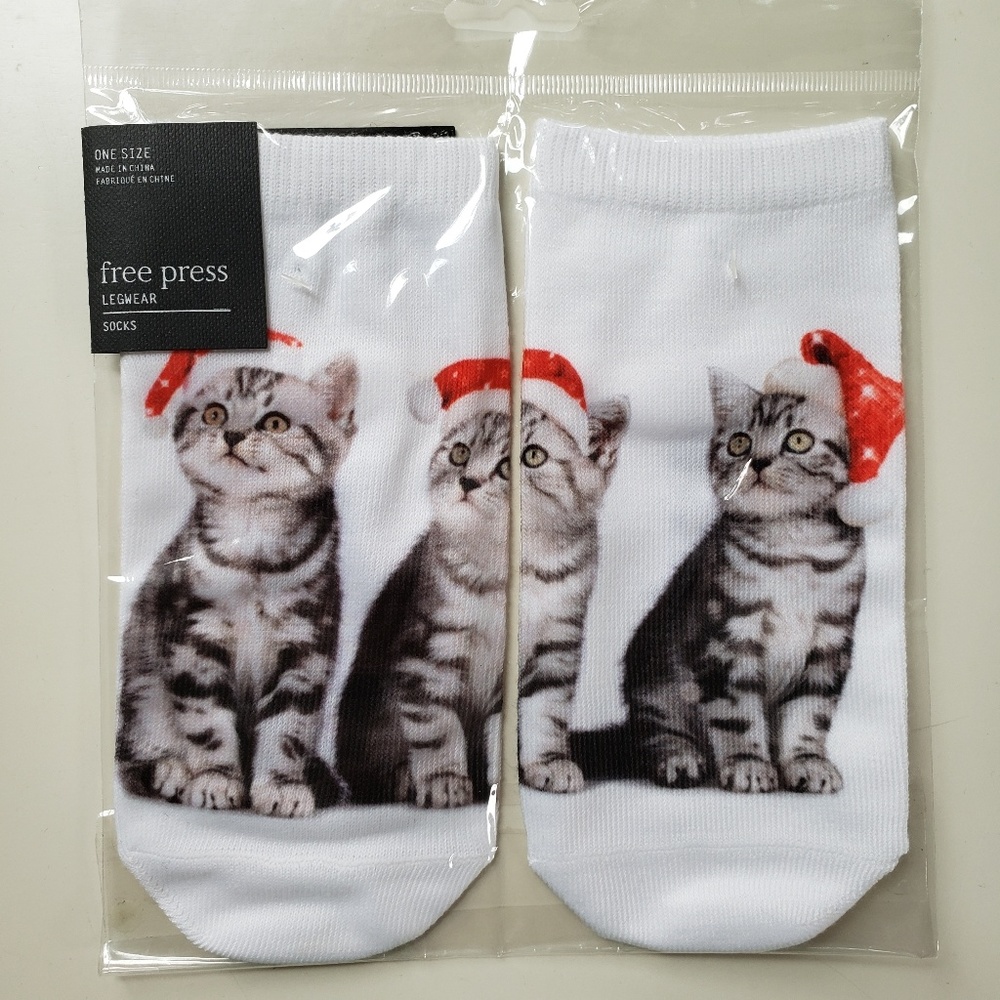 Christmas kitten cat socks novelty
